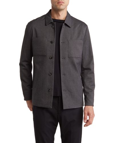 Robert Barakett Corsa Herringbone Shirt Jacket - Gray