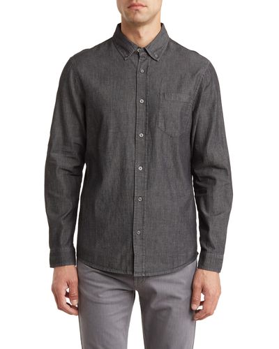 Slate & Stone Washed Chambray Button-down Shirt - Gray