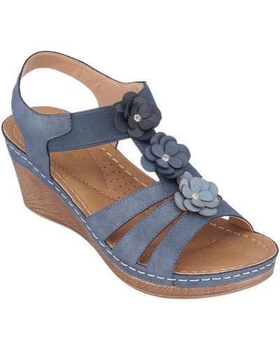 Gc Shoes Wedged Beck Sandal - Blue