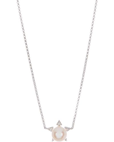 Ron Hami 14k White Gold Diamond & Freshwater Pearl Star Pendant Necklace