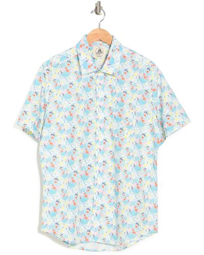 Kennington Floral Short Sleeve Classic Fit Shirt In White At Nordstrom Rack