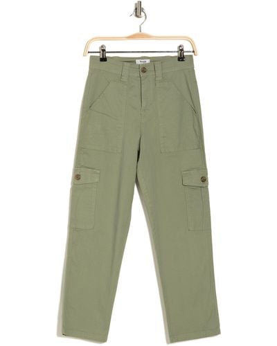 Kensie Straight Leg Ankle Crop Cargo Pants - Green