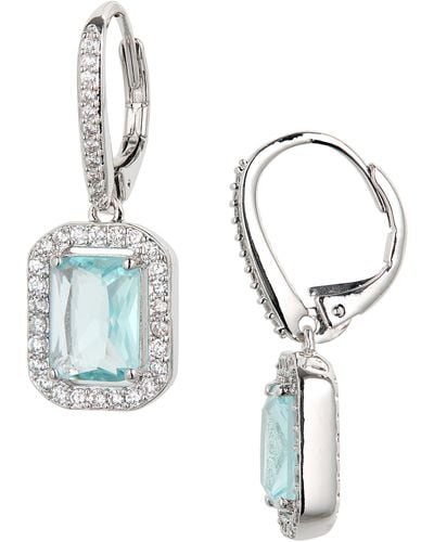 Nadri Aqua Crystal & Cubic Zirconia Halo Drop Earrings - White
