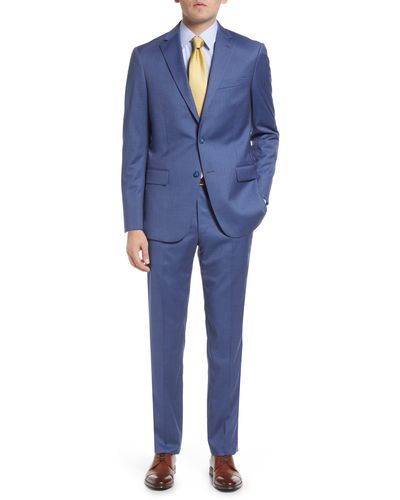 Hart Schaffner Marx New York Fit Soft Stretch Wool 2-piece Suit In Medium Blue At Nordstrom Rack
