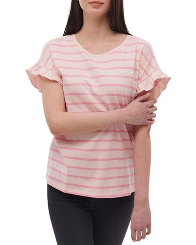 Bench Velmina Ruffle Sleeve T-shirt - Pink