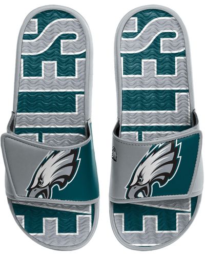 FOCO Philadelphia Eagles Logo Gel Slide Sandals In Green/gray At Nordstrom Rack