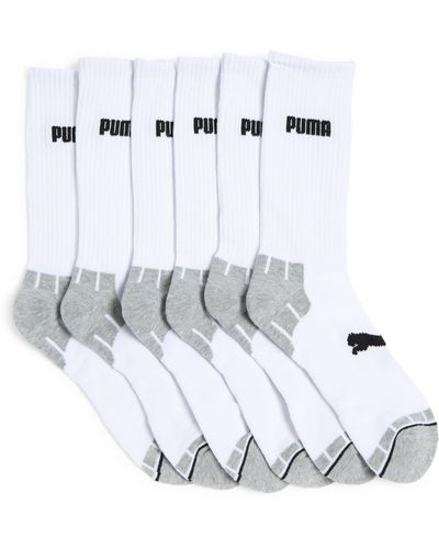 PUMA Half Terry Athletic Crew Socks - White