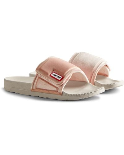 HUNTER Velvet Slide Sandal - Pink