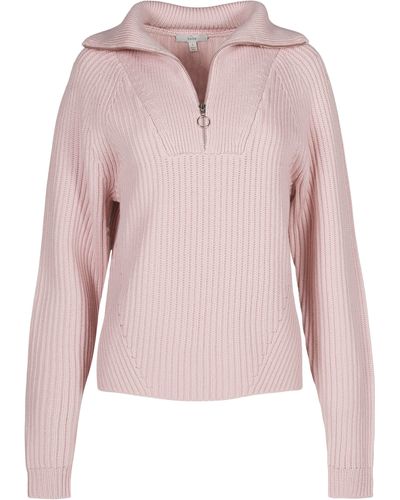 Joie Hinnes Front Zip Wool Pullover In Pale Mauve At Nordstrom Rack - Pink