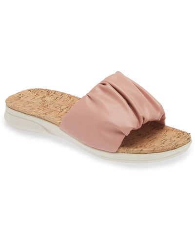 Taryn Rose Pleated Slide Sandal - Pink