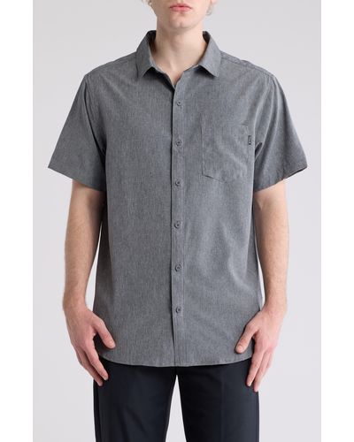 Hurley Slub Short Sleeve Woven Shirt - Gray