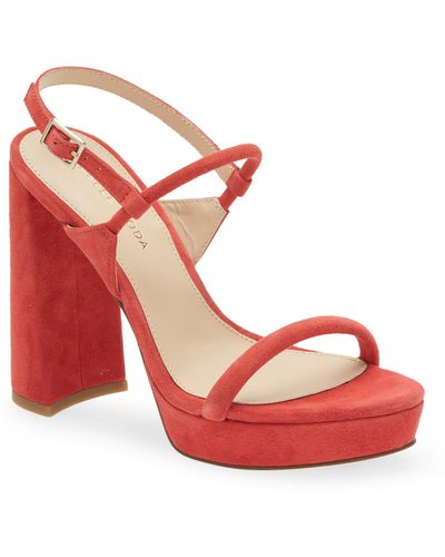 Pelle Moda Olina Slingback Platform Sandal - Red