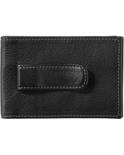 Johnston & Murphy Leather Money Clip Wallet - Black
