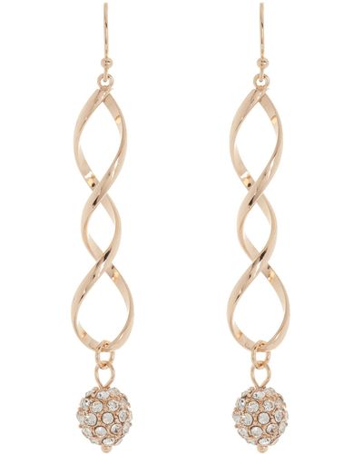 AREA STARS Thea Pavé Crystal Ball Spiral Drop Earrings - White
