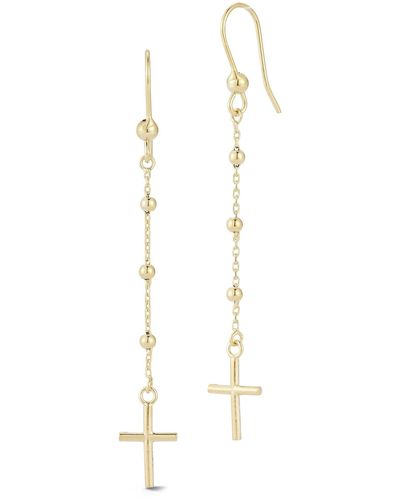 Ember Fine Jewelry Chain Cross Drop Earrings - White