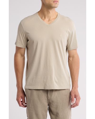 John Varvatos Nash V-neck Cotton T-shirt - Natural