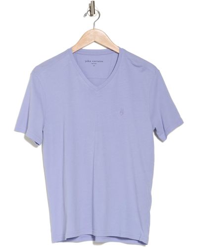John Varvatos Nash V-neck Cotton T-shirt - Blue