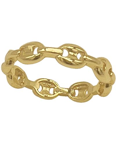 Adornia 14k Gold Plated Mariner Chain Band Ring - Yellow