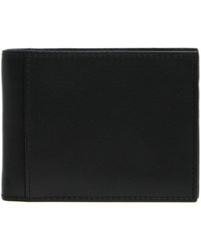 Bosca Small Id Bifold Leather Wallet - Black