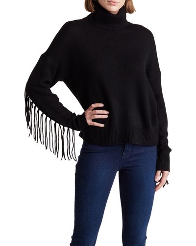 360cashmere Hudson Fringed Wool & Cashmere Turtleneck Sweater - Black