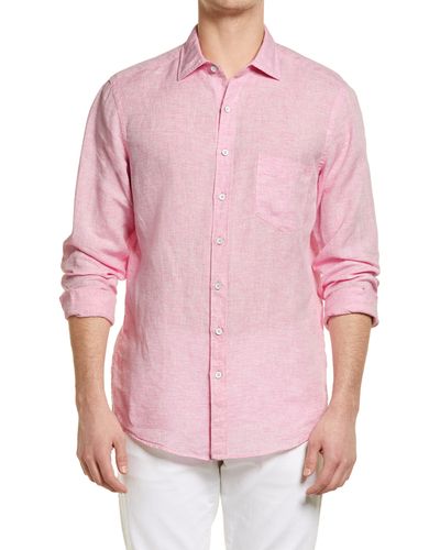 Rodd & Gunn Seaford Linen Button-up Shirt - Pink