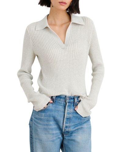 Alex Mill Loretta Ribbed Cotton Sweater In Heather Gray At Nordstrom Rack - White