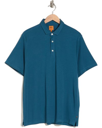 SOFT CLOTH Nightrider Trim Fit Cotton Polo - Blue