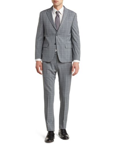 Tommy Hilfiger Classic Gray Plaid Wool Blend Suit