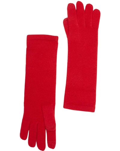 Sofiacashmere Screen Knit Cashmere Gloves In 600red At Nordstrom Rack