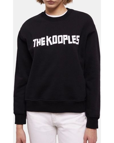 The Kooples Cotton Crewneck Graphic Sweatshirt - Black