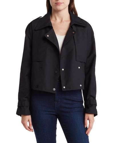 Rachel Roy Crop Trench Jacket - Black