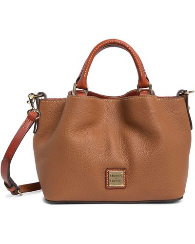Dooney & Bourke Mini Barlow Convertible Leather Top Handle Bag - Brown