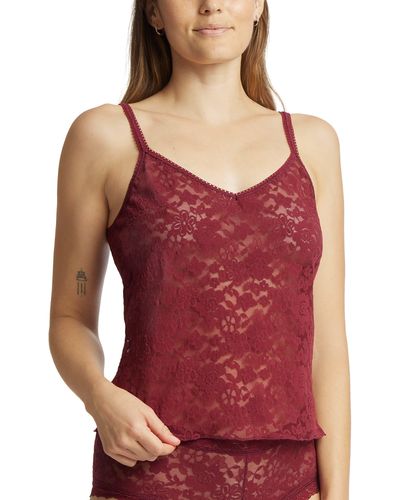 Hanky Panky Daily Lace Sheer Camisole - Red