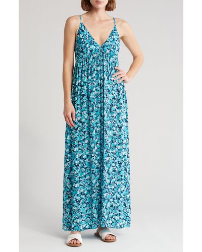 Tiare Hawaii Gracie Floral Maxi Dress - Blue