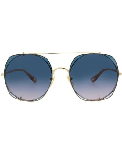 Chloé 56mm Round Sunglasses - Blue