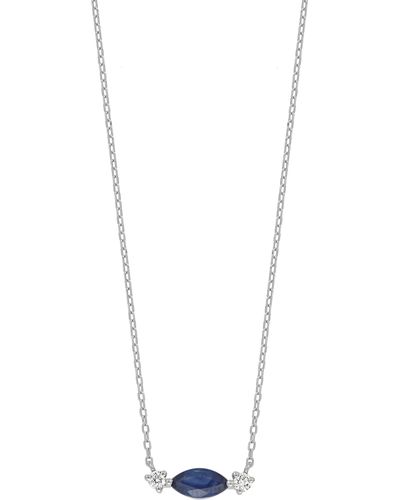 Bony Levy 18k White Gold Diamond & Sapphire Necklace