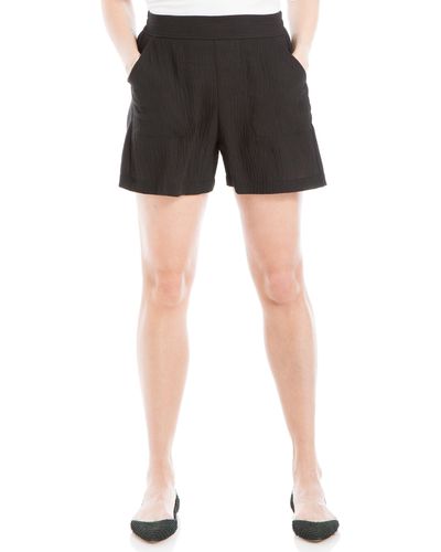 Max Studio Flat Front Pull-on Shorts - Black