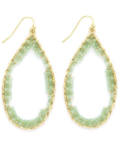 Panacea Mint Crystal Teardrop Earrings - Green