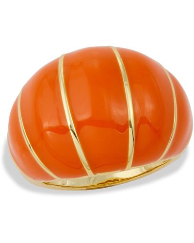Savvy Cie Jewels Dome Cocktail Ring - Orange