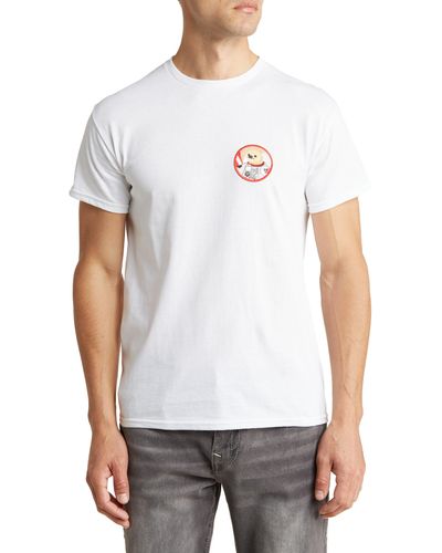 Retrofit Sloth Astronaut Cotton Graphic T-shirt - White