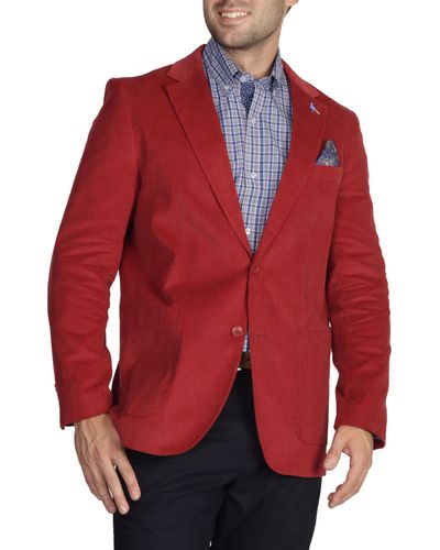 Tailorbyrd Solid Cotton Corduroy Sportcoat - Red