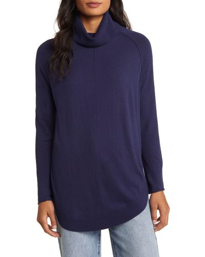 Caslon Caslon(r) Turtleneck Tunic Sweater - Blue