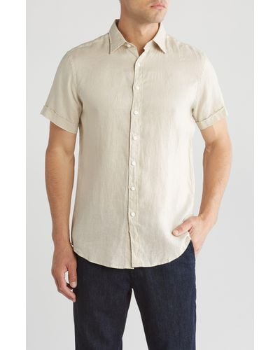 Rodd & Gunn Gray Lynn Linen Short Sleeve Button-up Shirt - Natural