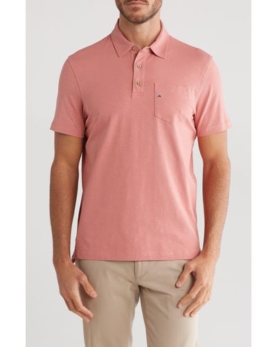 Tailor Vintage Airotec Stretch Slub Jersey Short Sleeve Polo - Pink