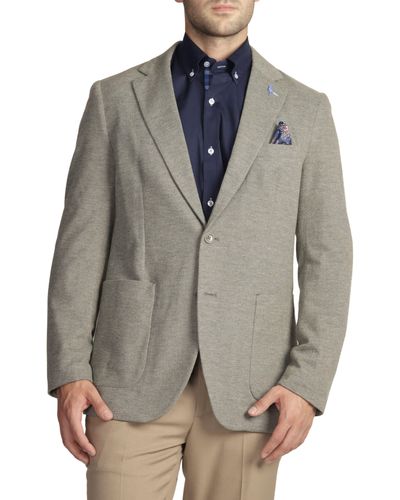 Tailorbyrd Melange Herringbone Knit Sportcoat - Gray