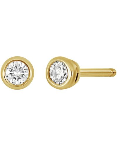 Bony Levy 14k Gold Bezel Diamond Stud Earrings - Metallic
