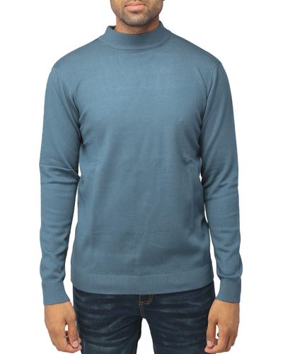 Xray Jeans Core Mock Neck Knit Sweater - Blue