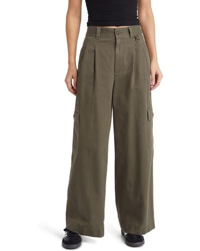 Madewell The Harlow (re)generative Chino Wide Leg Cargo Pants - Green