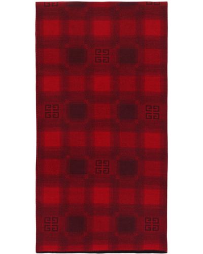 Givenchy Collegial Bonded Wool Scarf - Red