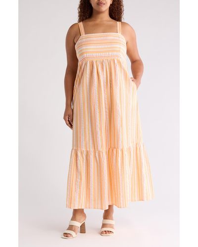 London Times Smocked Tiered Maxi Dress - Multicolor